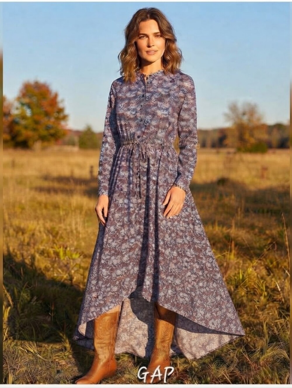 NWT GAP Splendide Robe asymétrique Boho-chic à fleurs - Poches Latérales